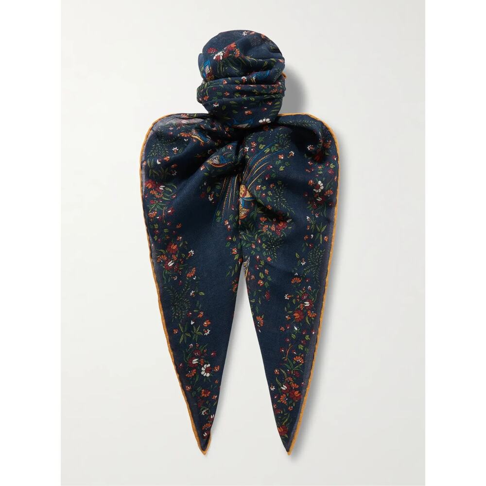 Drake’s Birds of Paradise Silk Scarf Made in Italy Luxury Floral Print